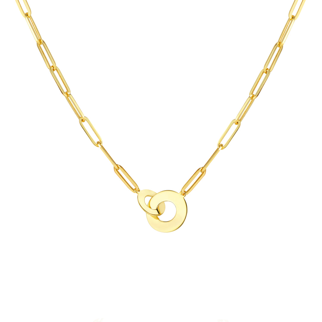 Paper Clip Necklace with Interlocked Disks