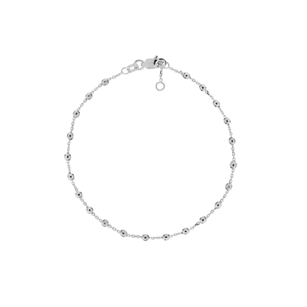 Adjustable Diamond Cut Beaded Bracelet