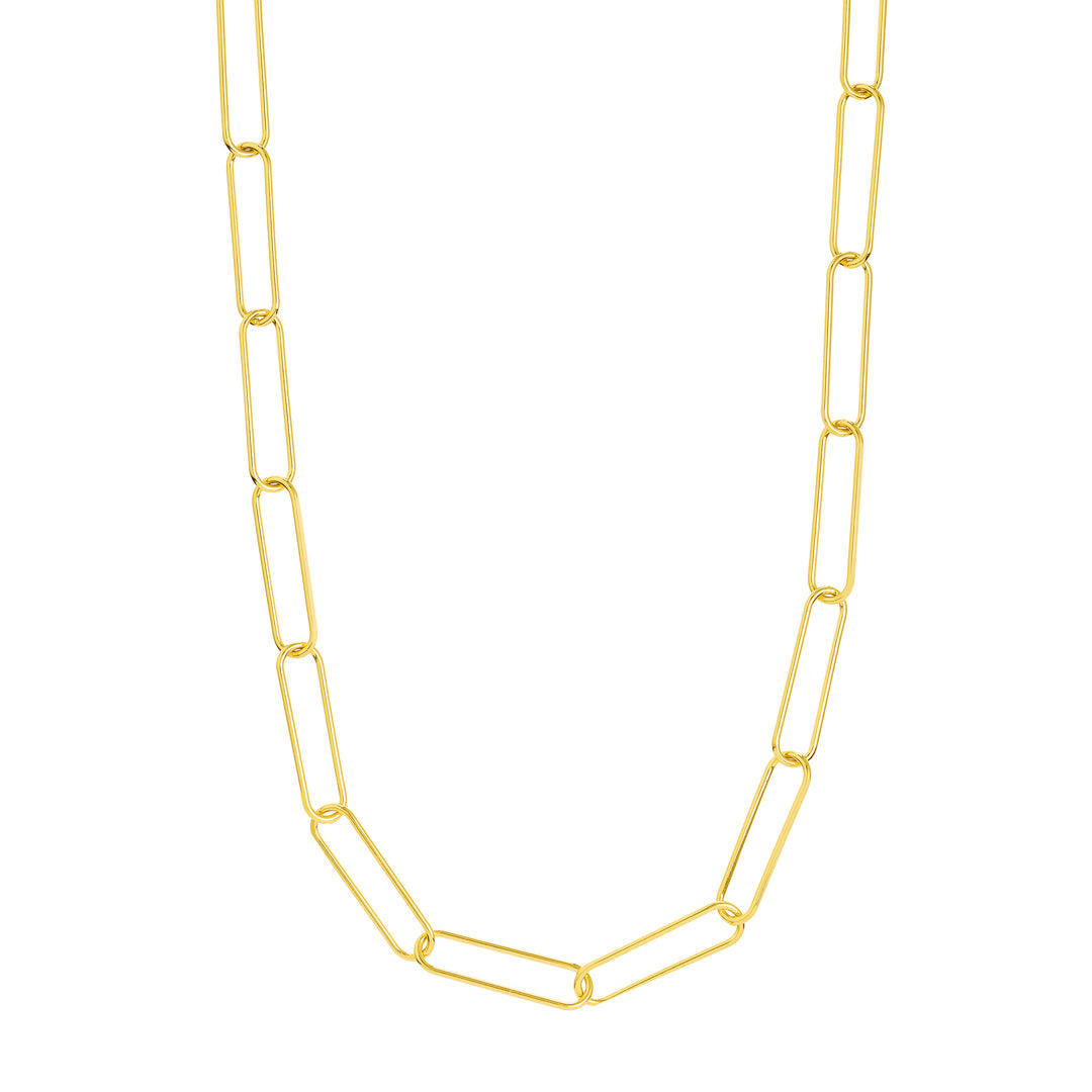 Round Wire Paper Clip Chain Necklace