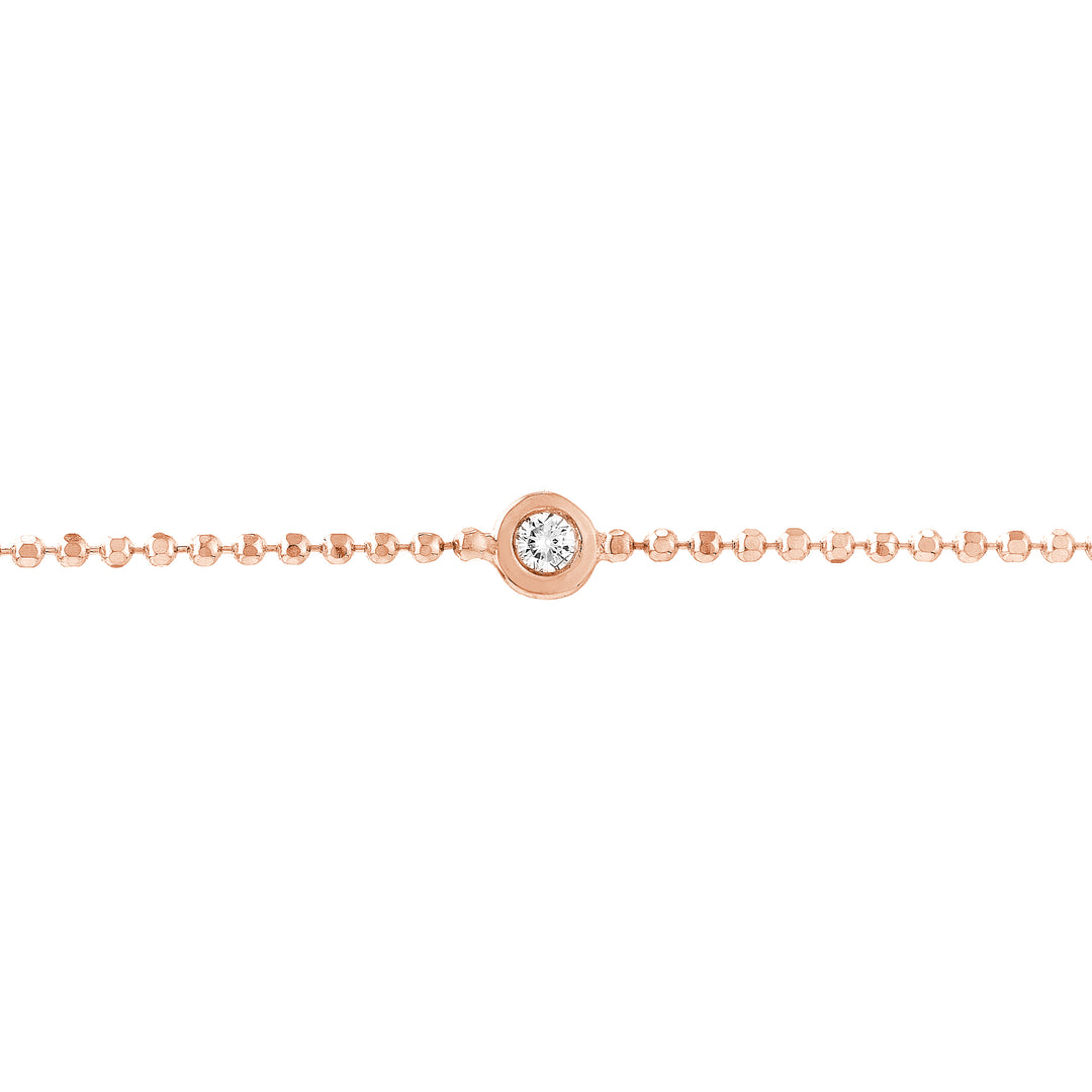 Adjustable Diamond Cut Beaded Chain Bracelet