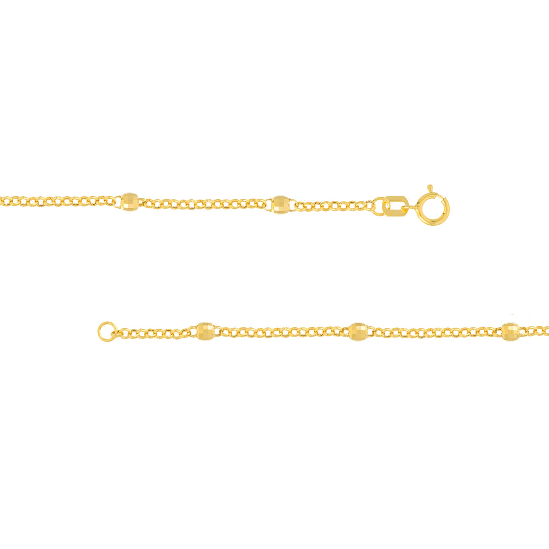 3mm Disco Bead Rolo Chain Necklace