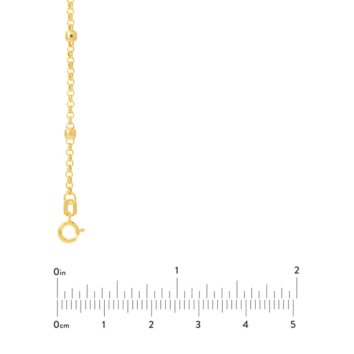 3mm Disco Bead Rolo Chain Necklace