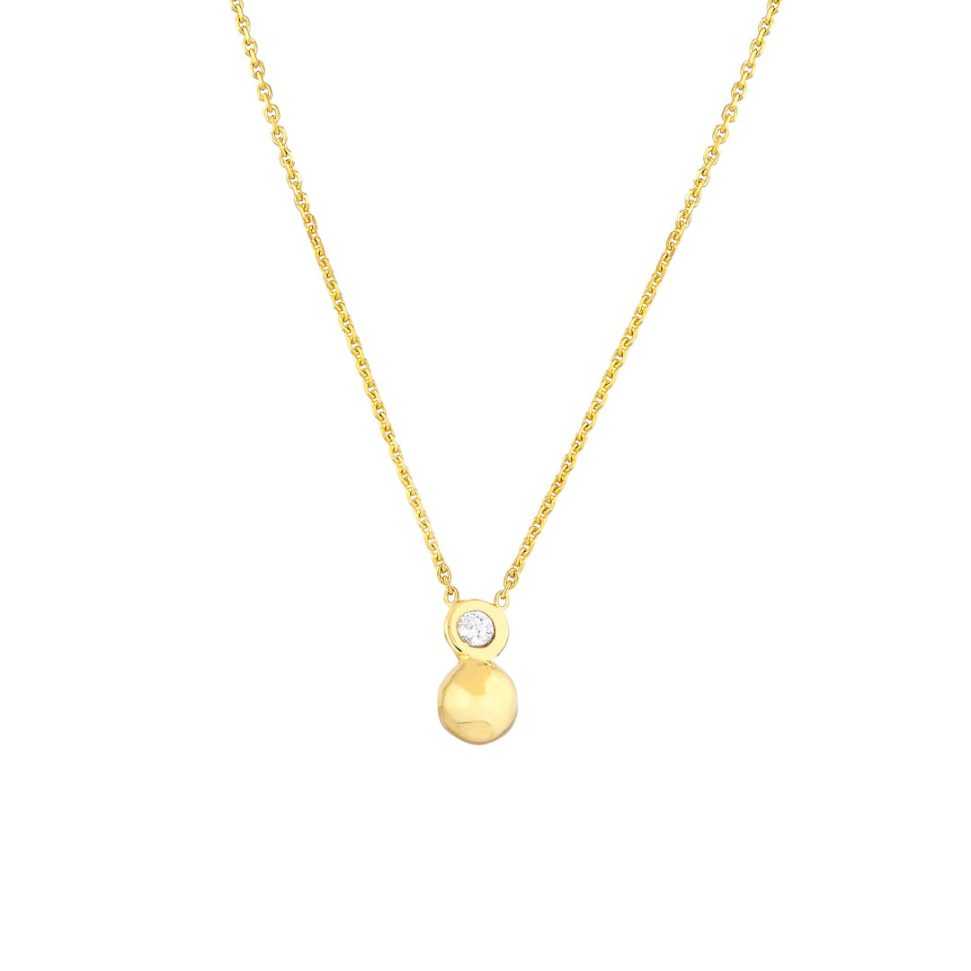 Diamond Bezel Bead Necklace