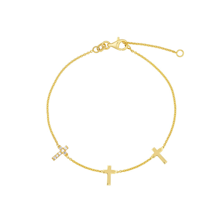 Triple Cross with Diamond Bracelet