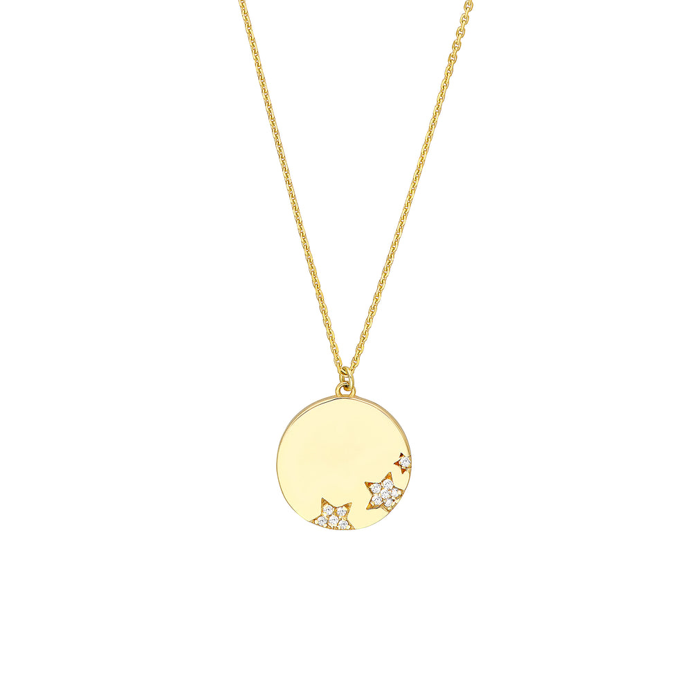 Diamond Stars Medallion Necklace