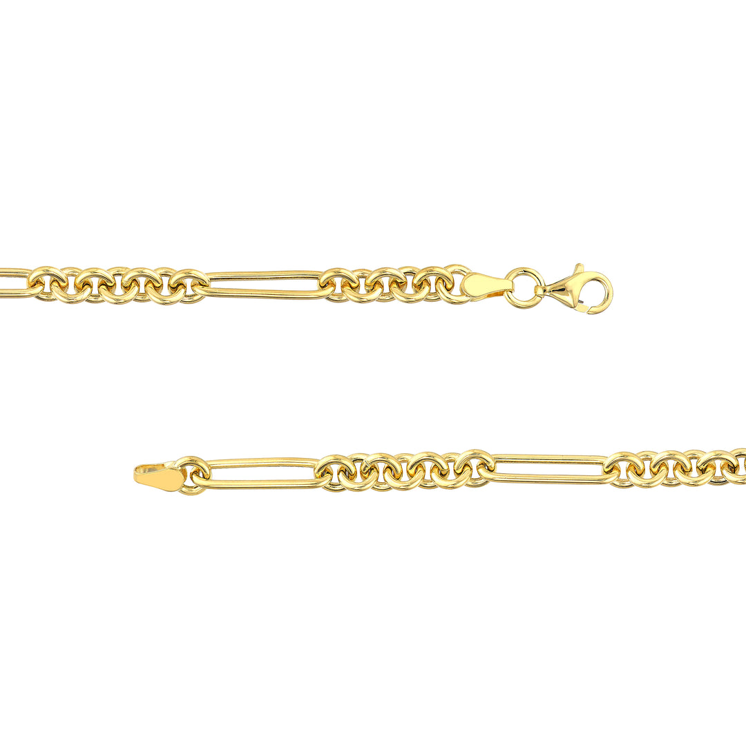 7+1 Round Paper Clip Chain with Pear Lock