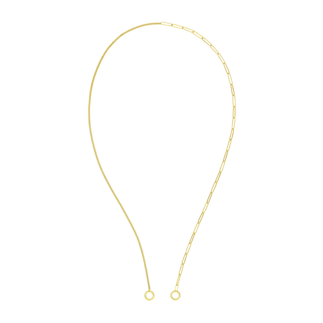 50/50 Paper Clip + Curb Split Chain
