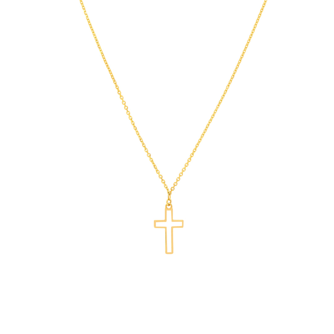 White Cross Enamel Pendant Necklace