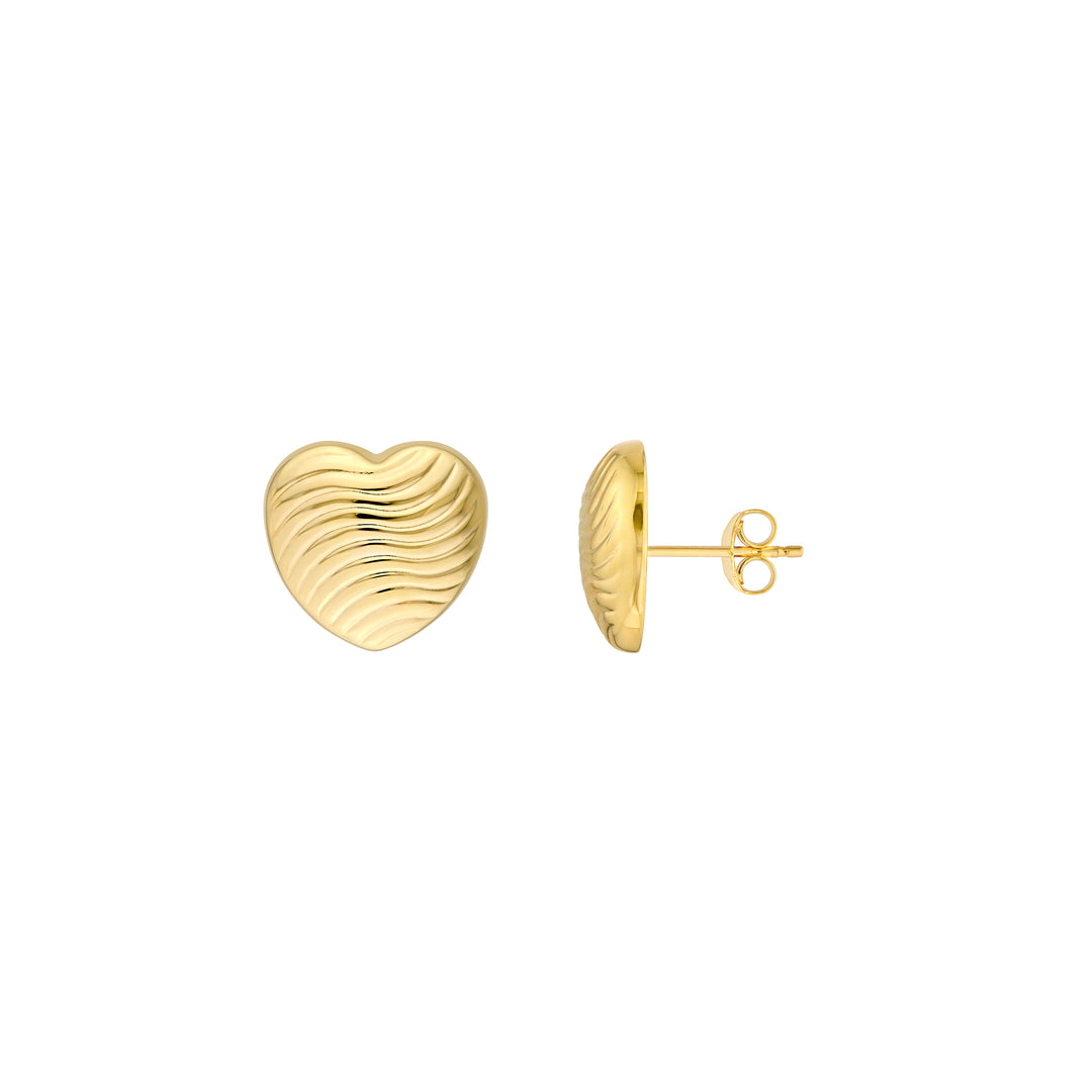 Heart Wave Pattern Stud Earrings