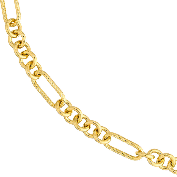 Handmade Textured Oval Rolo Chain