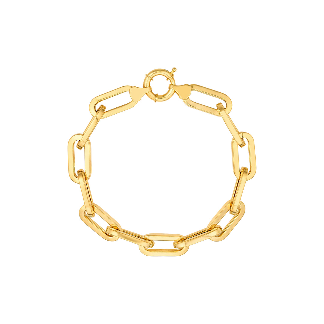 Flat Polished Oval Link Bracelet