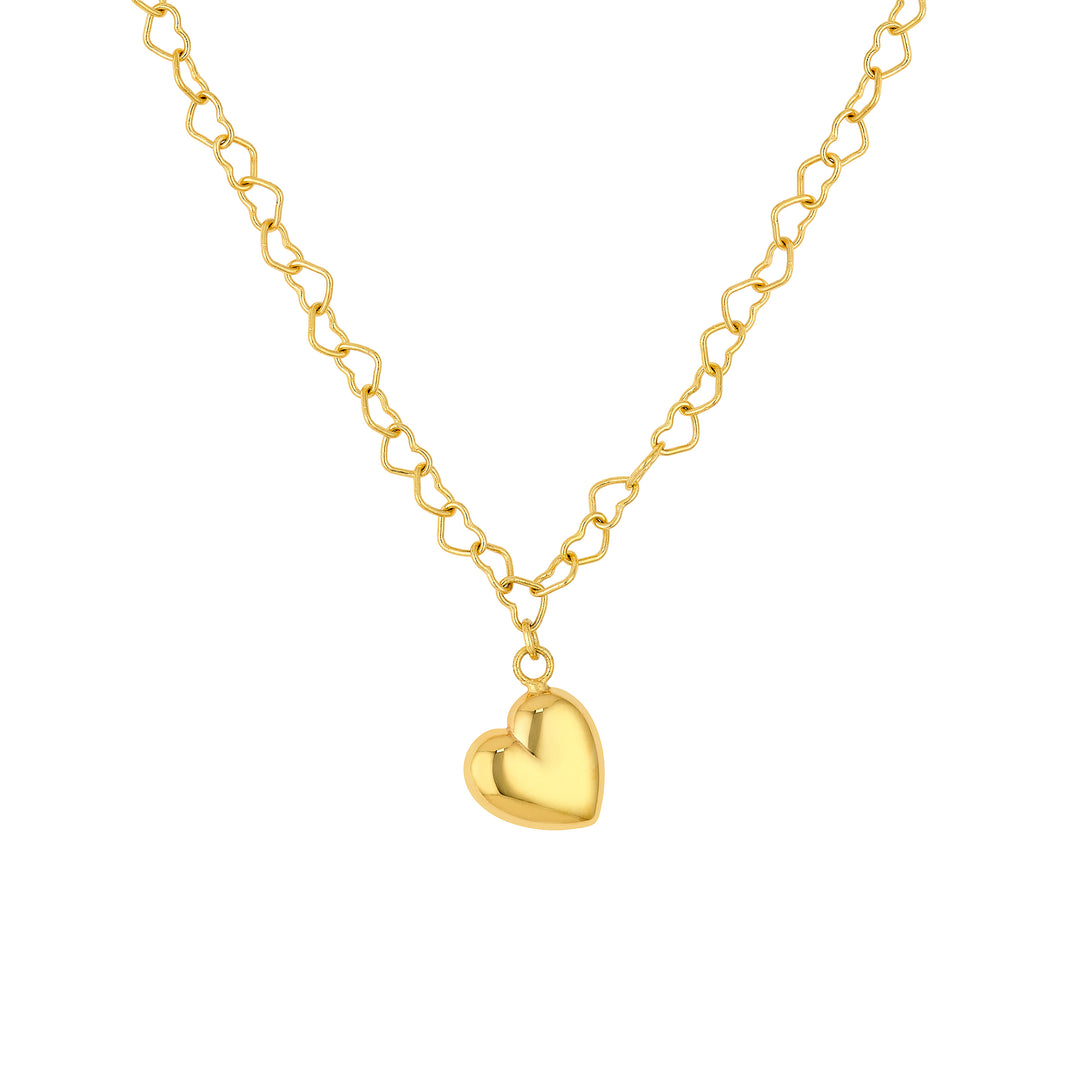 Puff Heart Charm Necklace