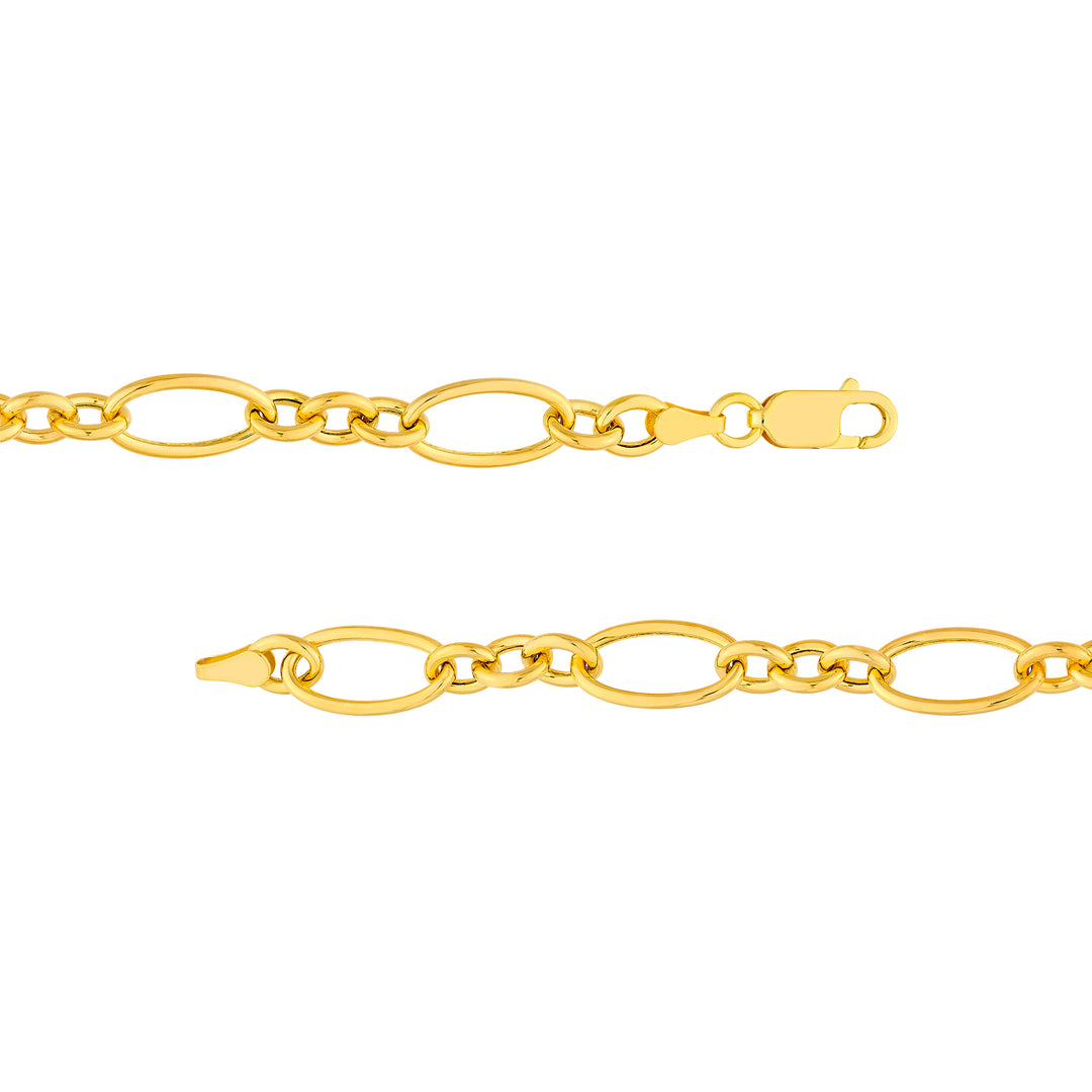 Hollow Oval Link 3+1 Chain Necklace