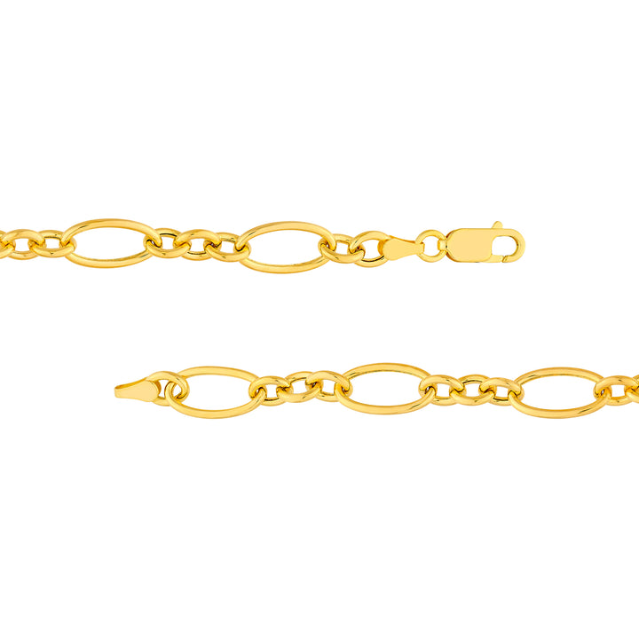 Hollow Oval Link 3+1 Chain Necklace