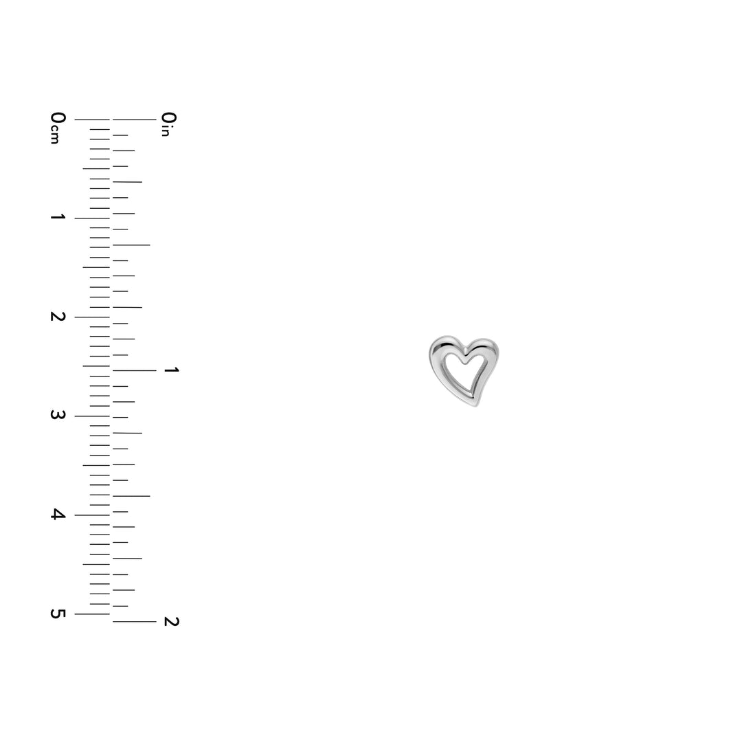 Small Open Heart Stud Earrings