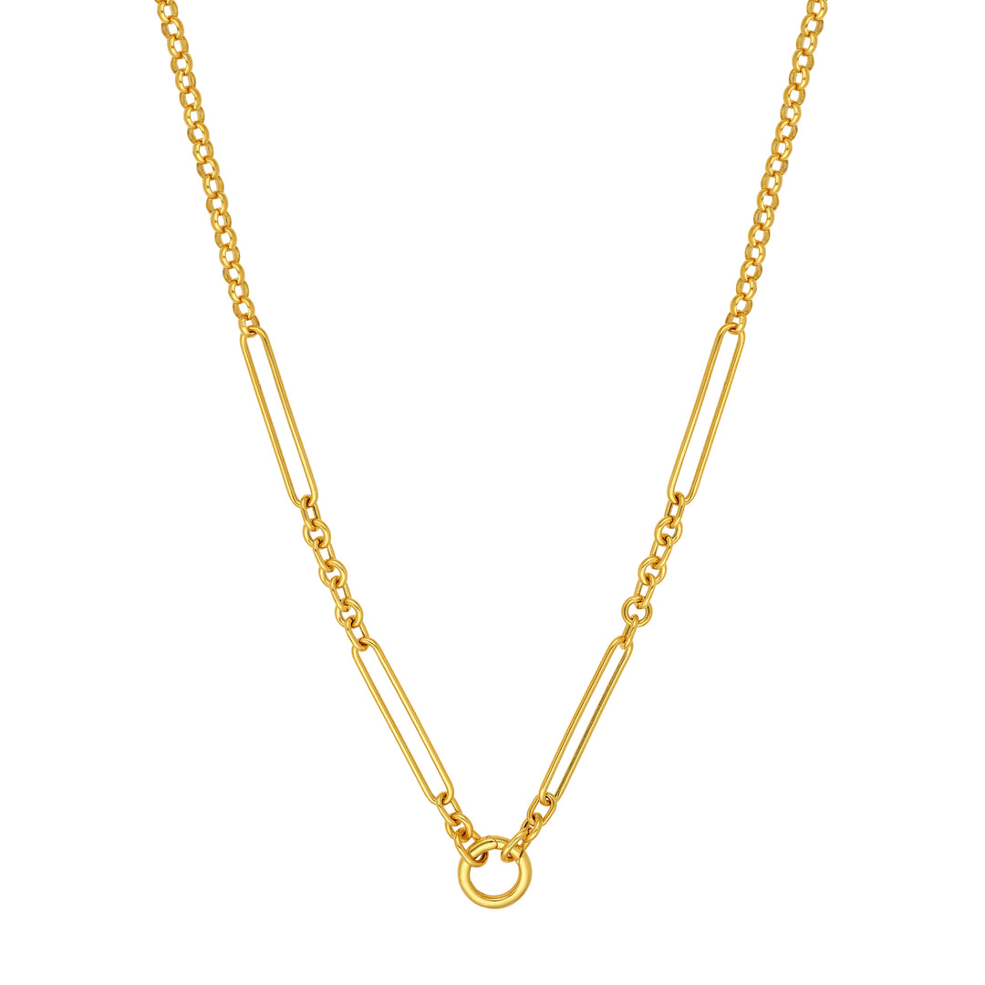 Oval & Rolo Push Lock Necklace