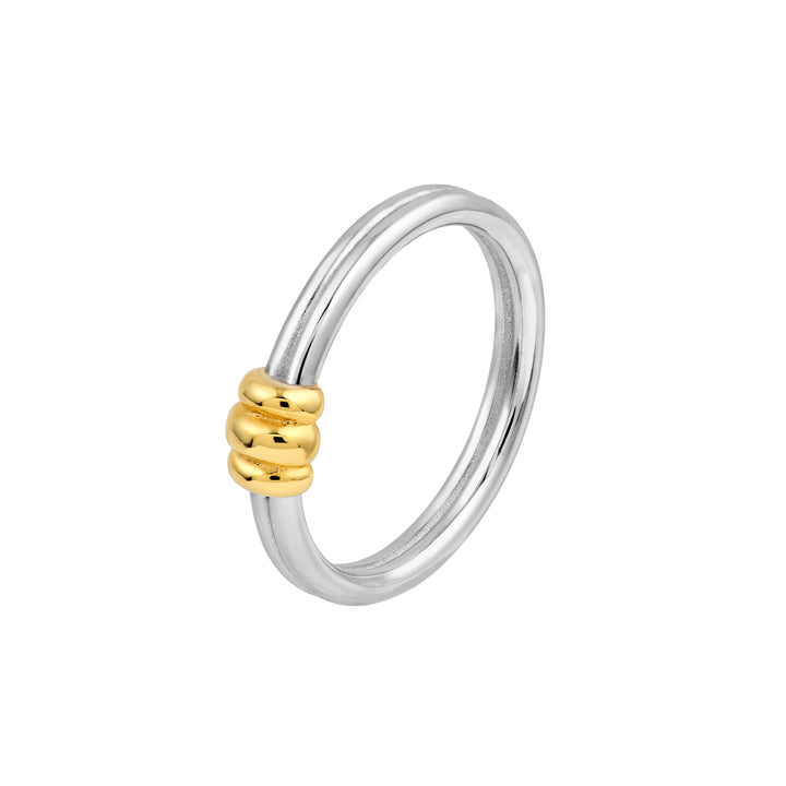 Two-Tone Triple Puff Knot Band Ring