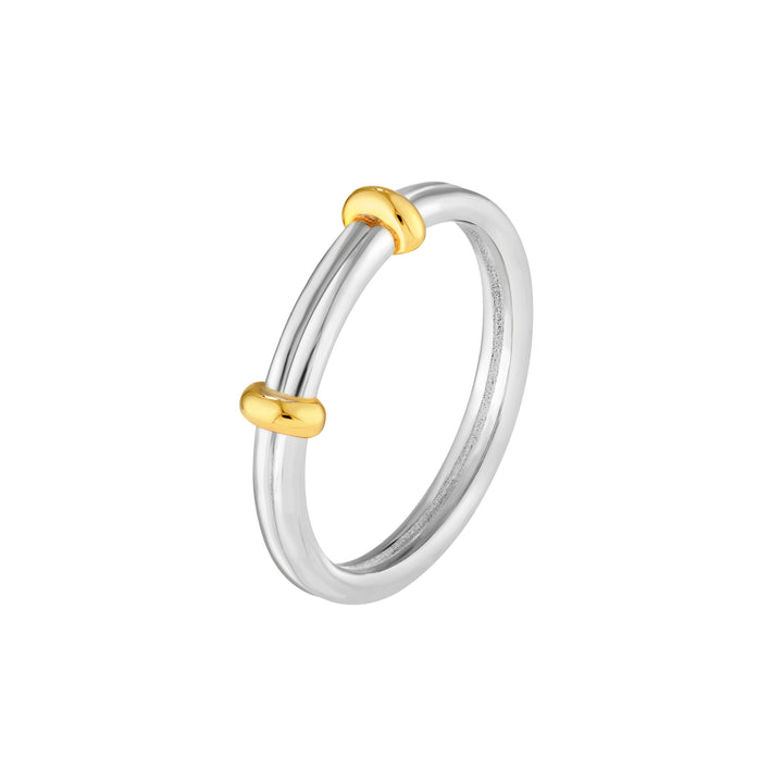 Two-Tone Double Bead Band Ring
