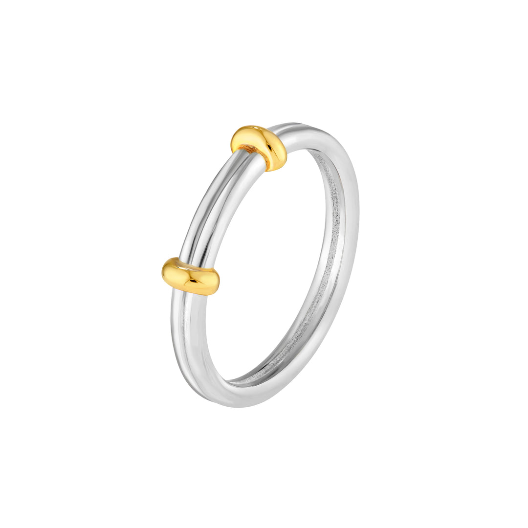 Two-Tone Double Bead Band Ring