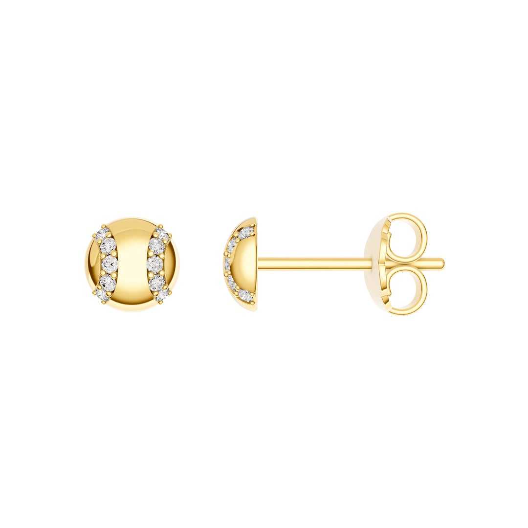 1/10tcw Diamond Baseball Stud Earrings