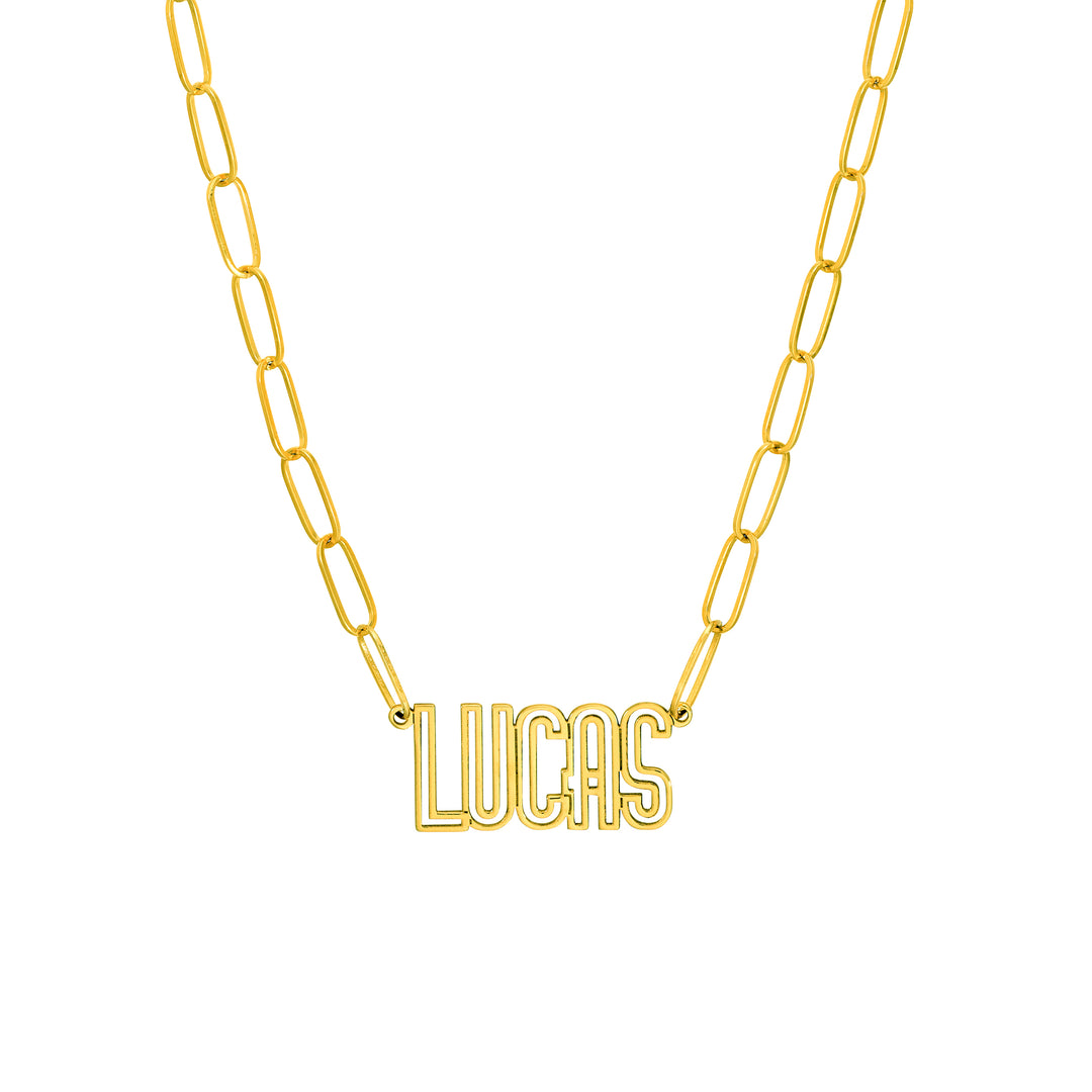 9mm Cut-Out Nameplate Necklace
