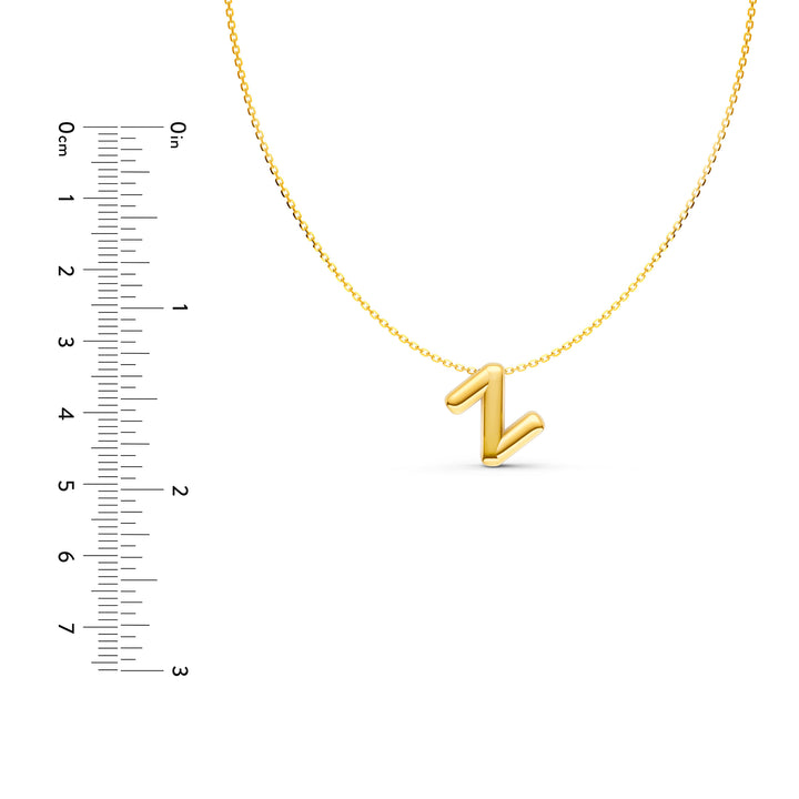 Puffy Bubble Initial ‘Z’ Necklace