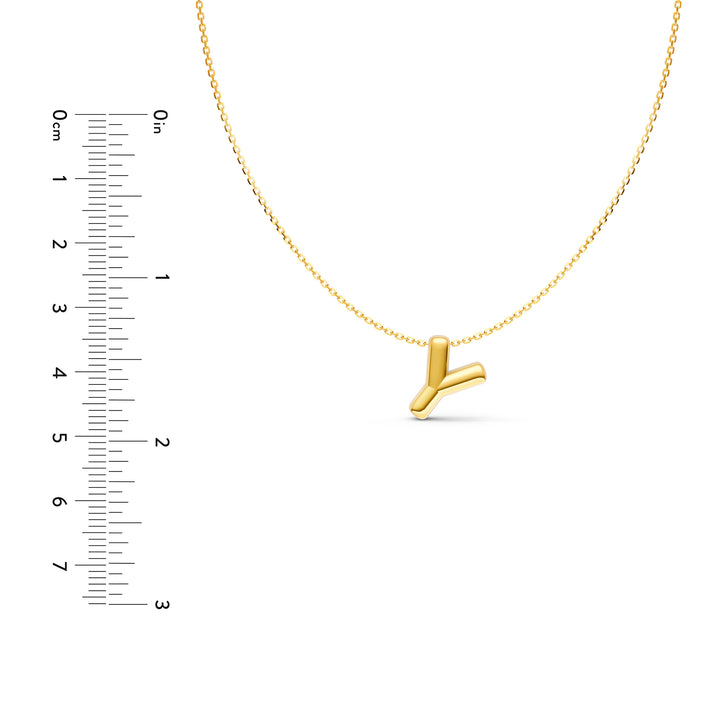 Puffy Bubble Initial ‘Y’ Necklace
