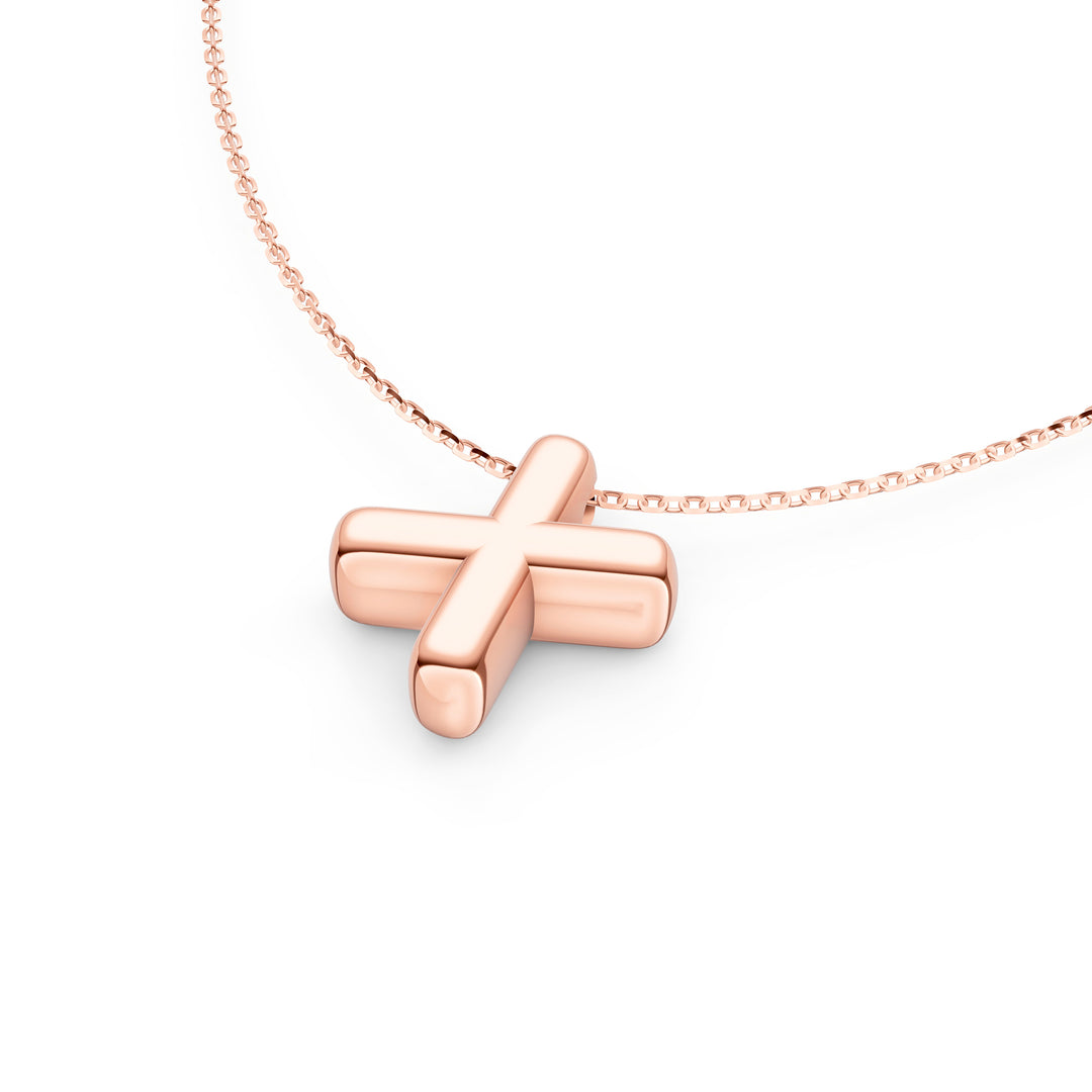 Puffy Bubble Initial ‘X’ Necklace