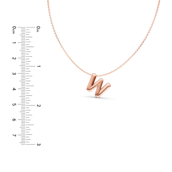 Puffy Bubble Initial ‘W’ Necklace