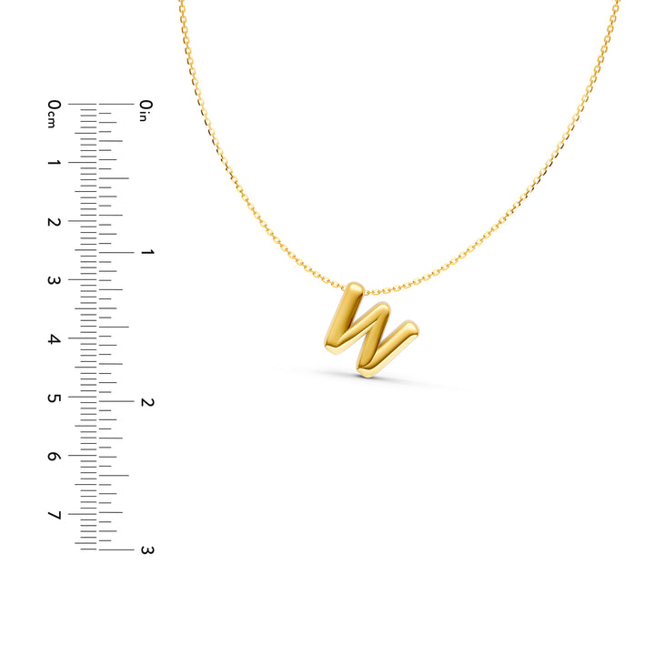 Puffy Bubble Initial ‘W’ Necklace