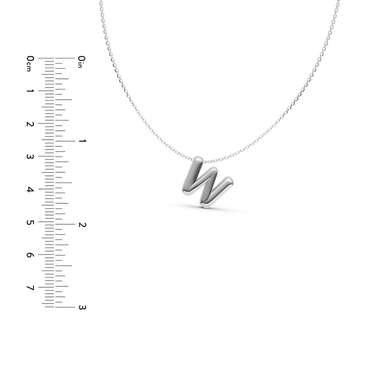 Puffy Bubble Initial ‘W’ Necklace