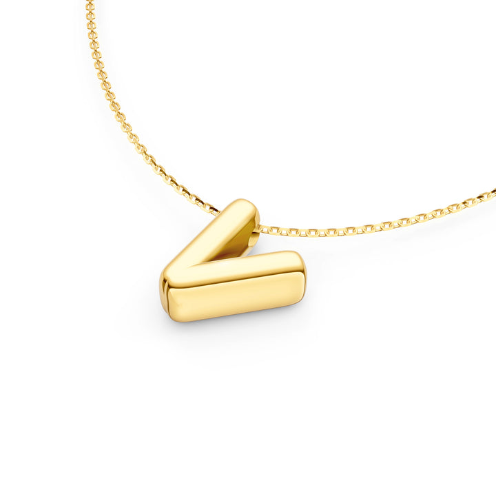 Puffy Bubble Initial ‘V’ Necklace