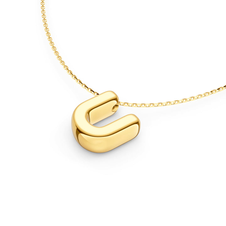Puffy Bubble Initial ‘U’ Necklace