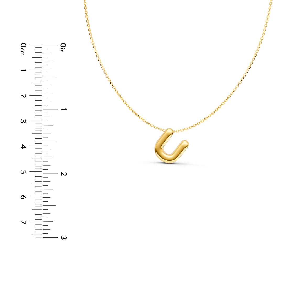 Puffy Bubble Initial ‘U’ Necklace