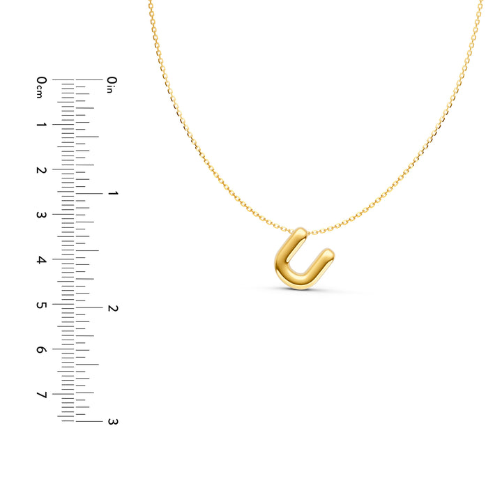Puffy Bubble Initial ‘U’ Necklace
