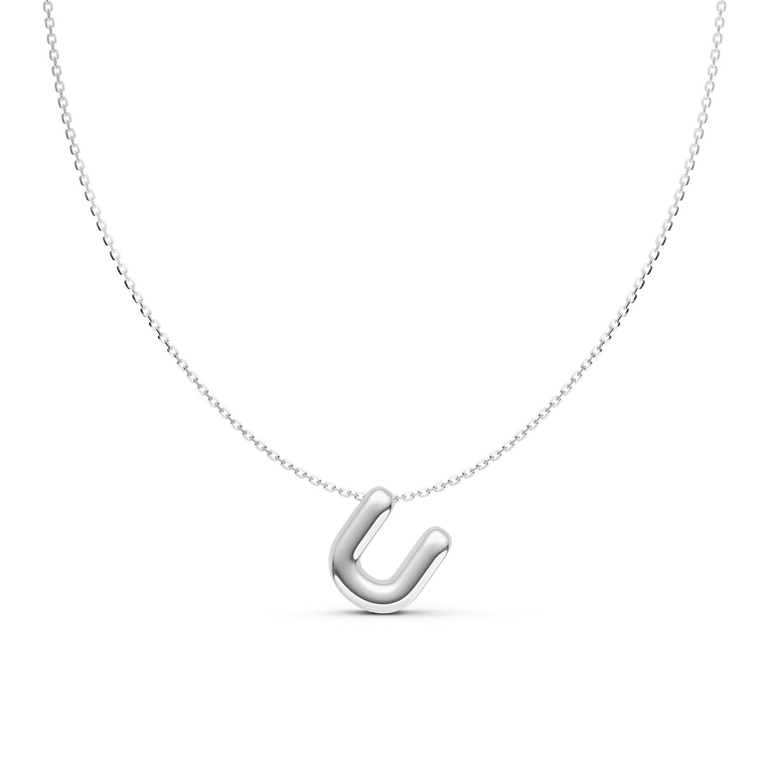 Puffy Bubble Initial ‘U’ Necklace