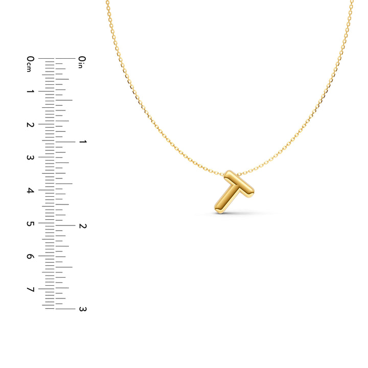 Puffy Bubble Initial ‘T’ Necklace
