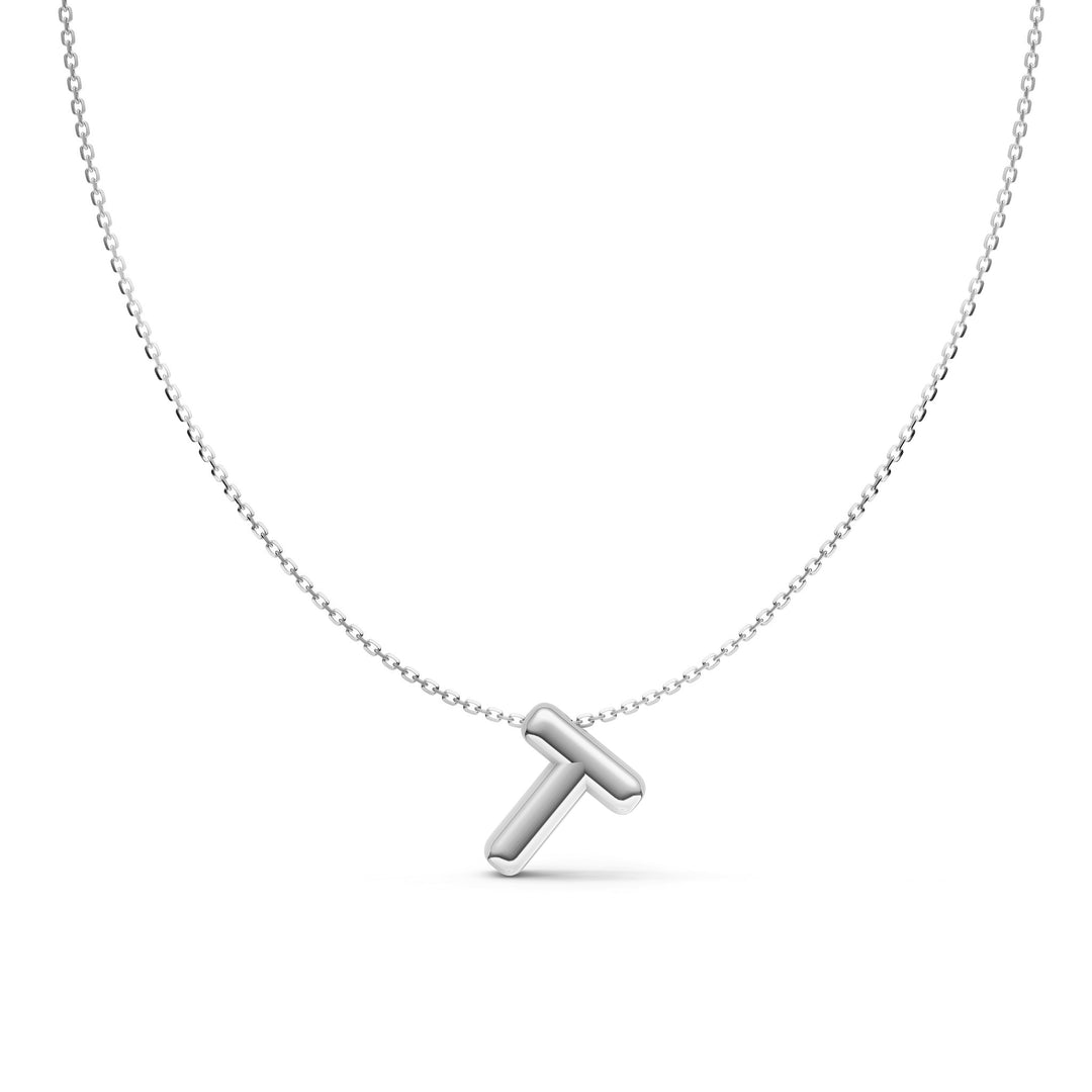 Puffy Bubble Initial ‘T’ Necklace
