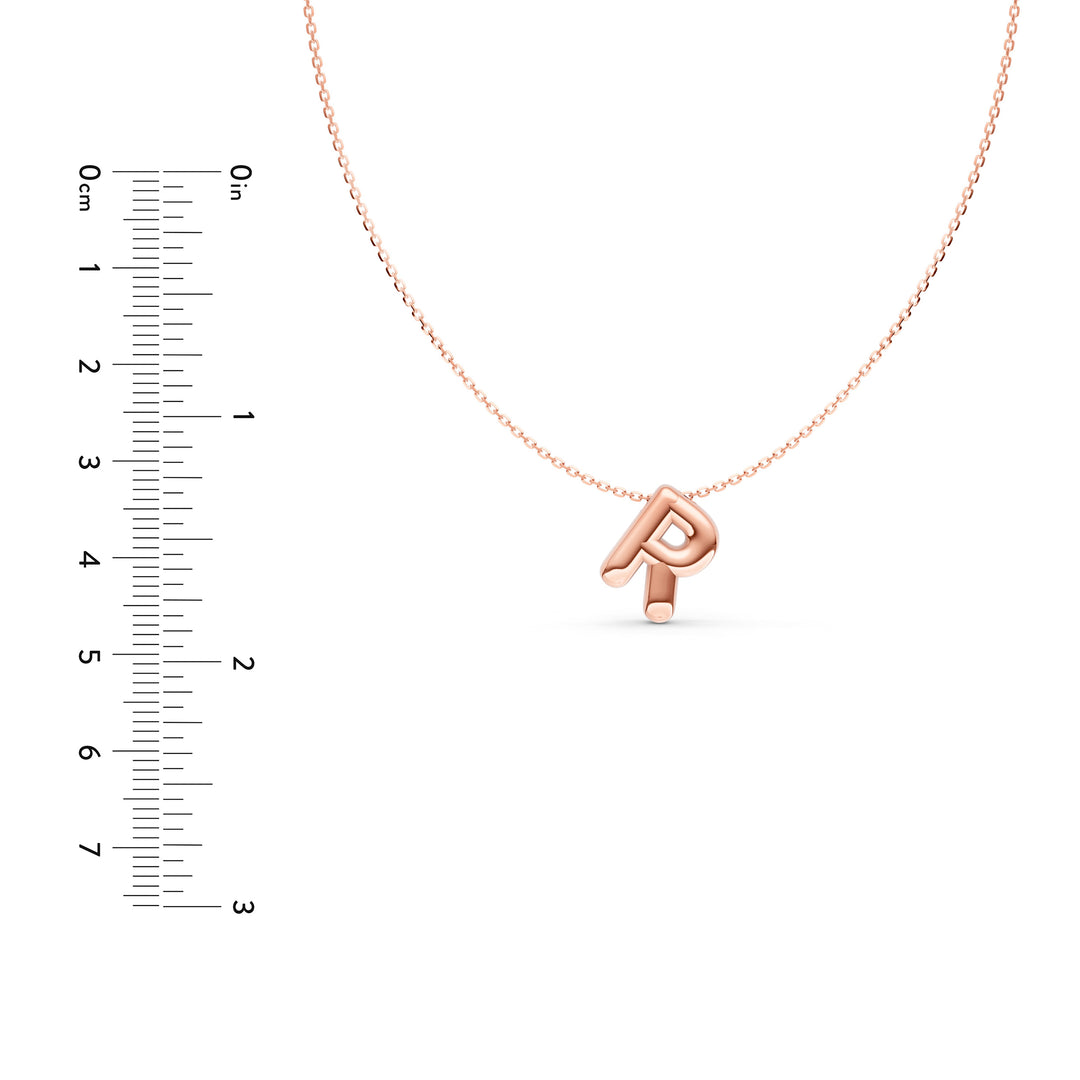 Puffy Bubble Initial ‘R’ Necklace