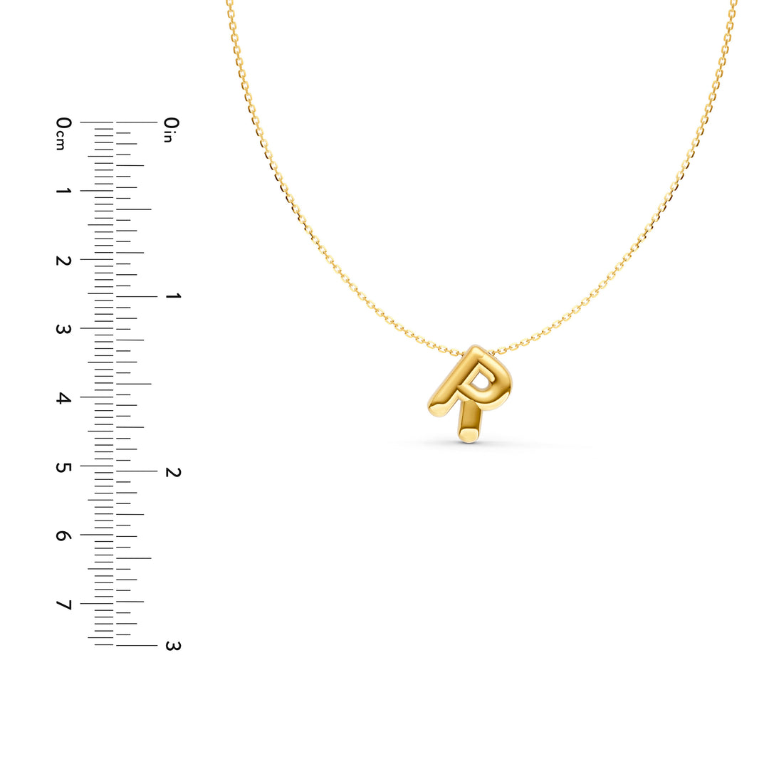 Puffy Bubble Initial ‘R’ Necklace