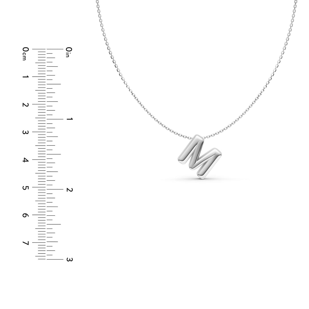 Puffy Bubble Initial ‘M’ Necklace
