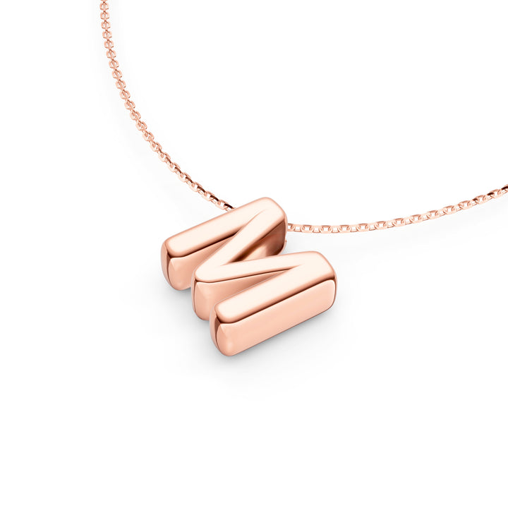Puffy Bubble Initial ‘M’ Necklace