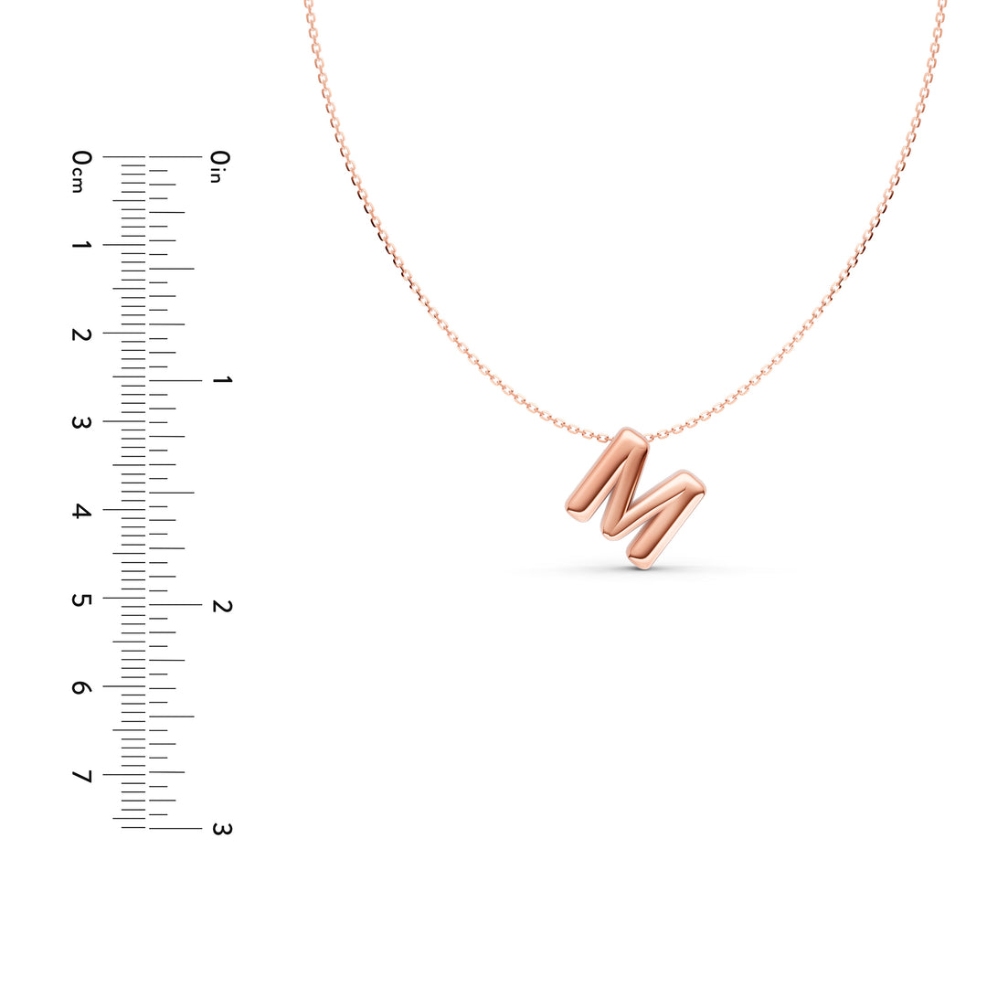 Puffy Bubble Initial ‘M’ Necklace