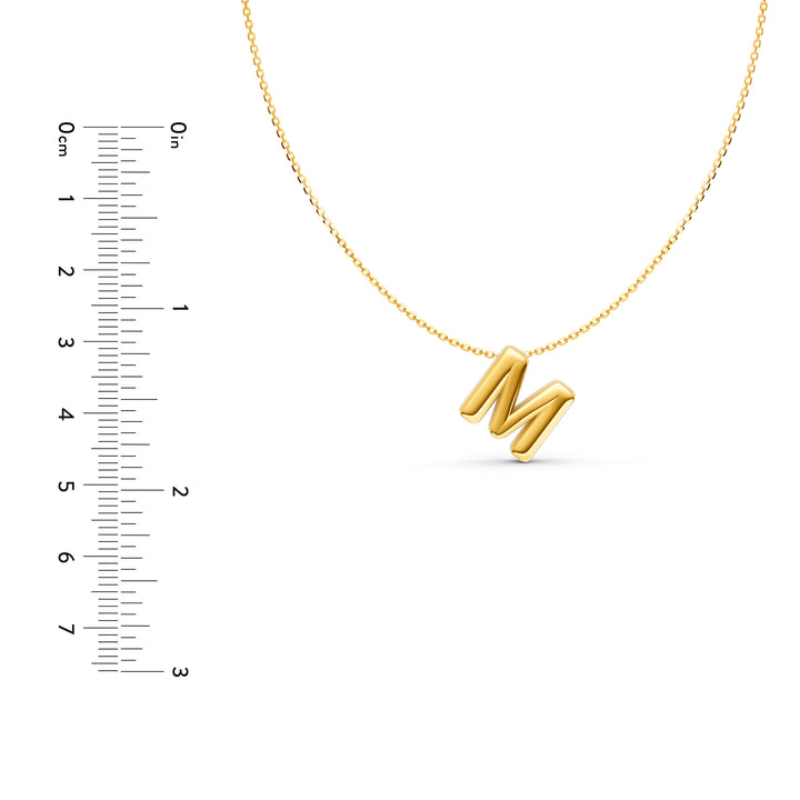 Puffy Bubble Initial ‘M’ Necklace