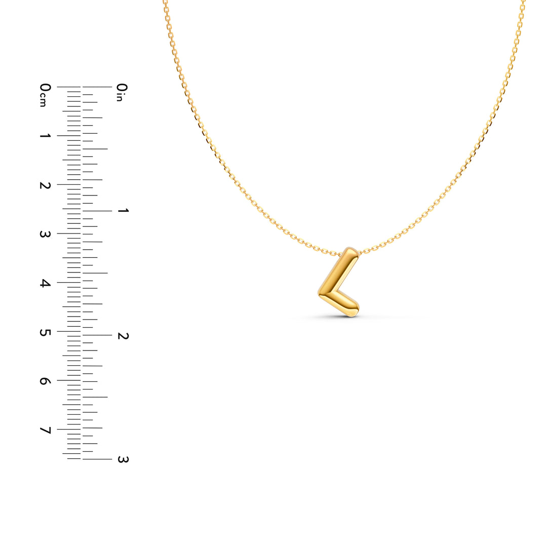 Puffy Bubble Initial ‘L’ Necklace
