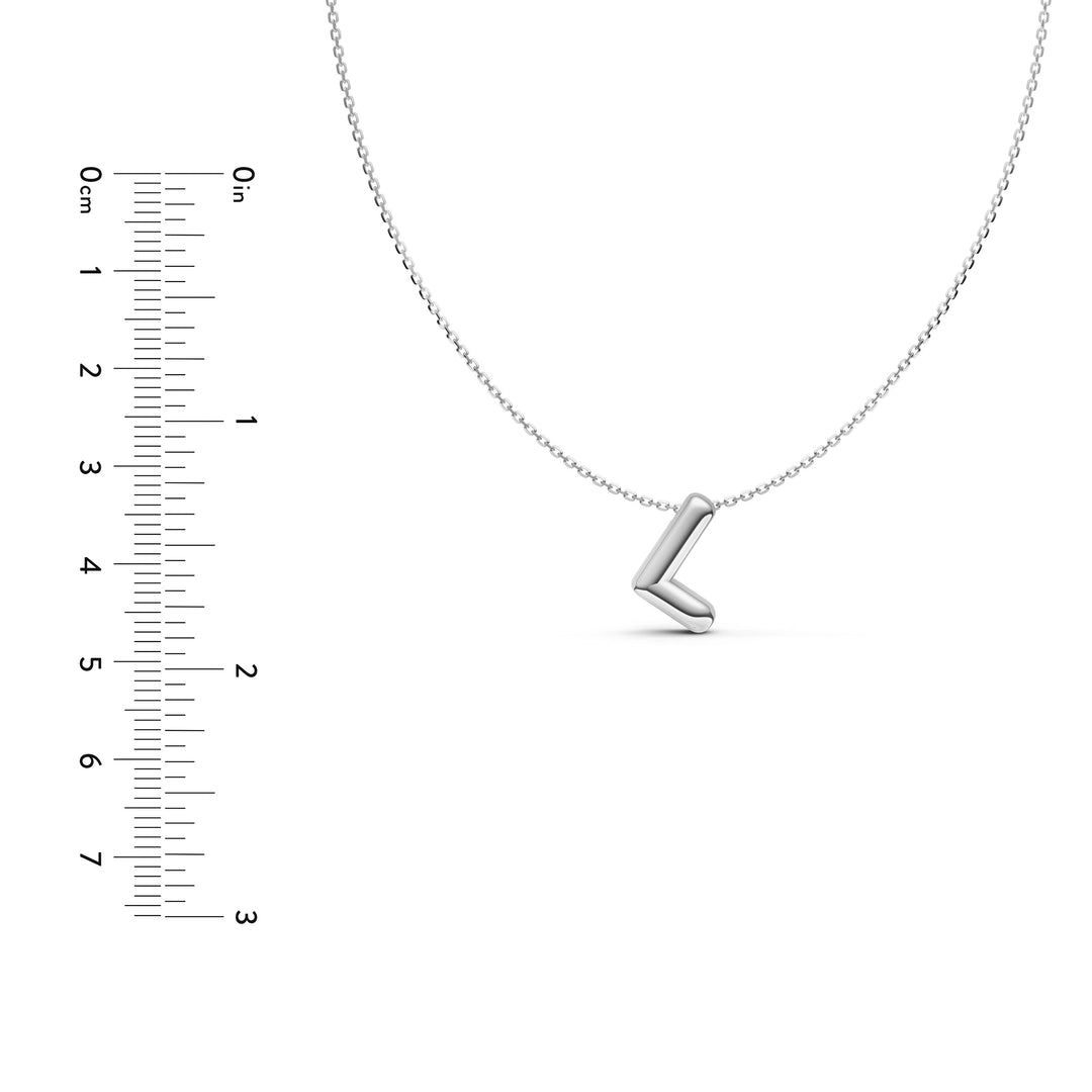 Puffy Bubble Initial ‘L’ Necklace