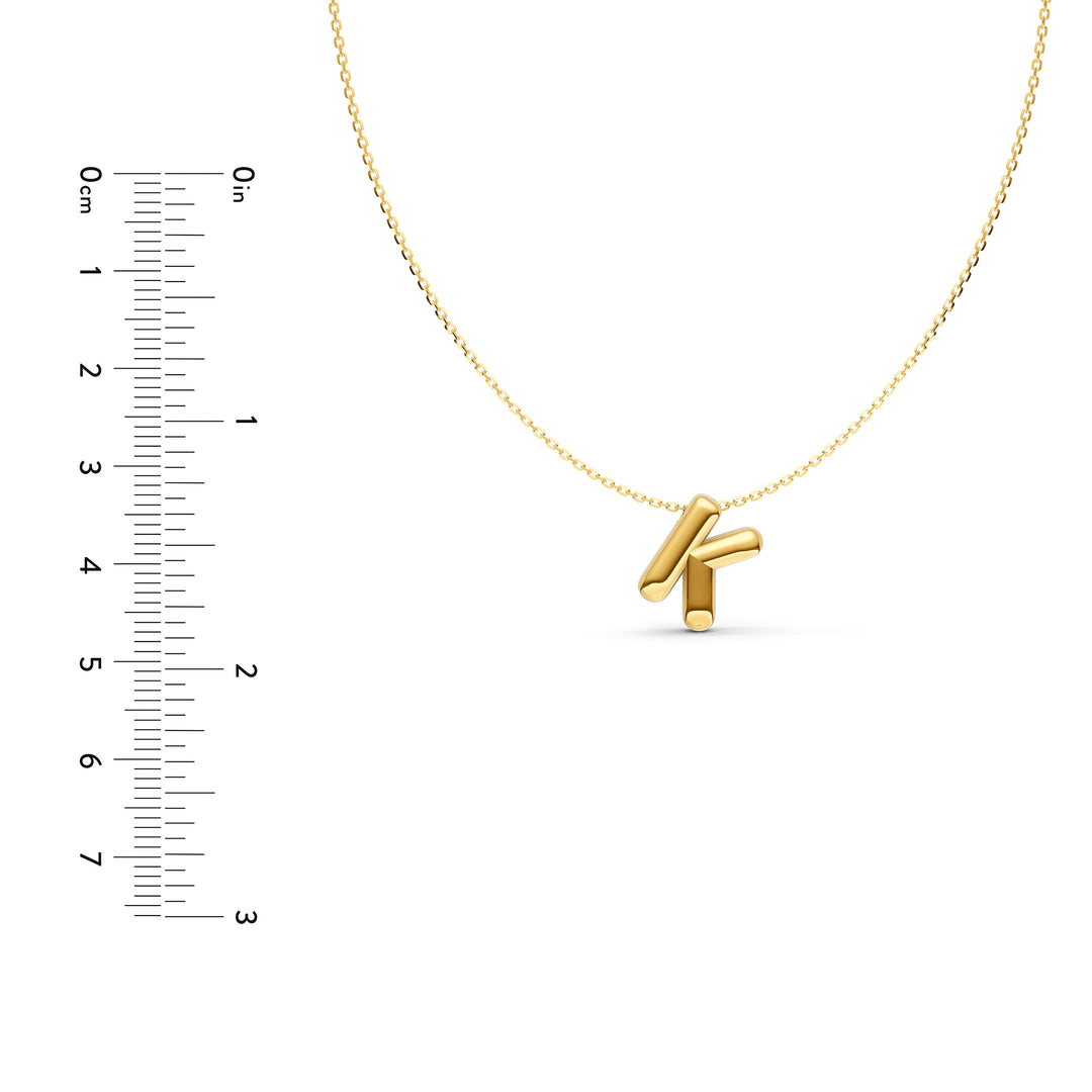Puffy Bubble Initial ‘K’ Necklace