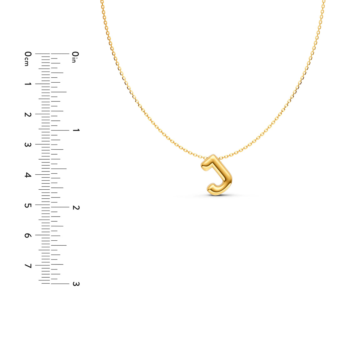 Puffy Bubble Initial ‘J’ Necklace