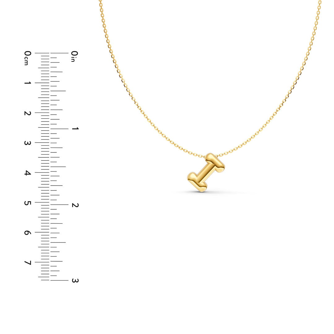 Puffy Bubble Initial ‘I’ Necklace