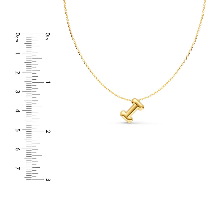 Puffy Bubble Initial ‘I’ Necklace